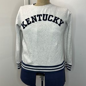 White and Navy Kentucky Pullover